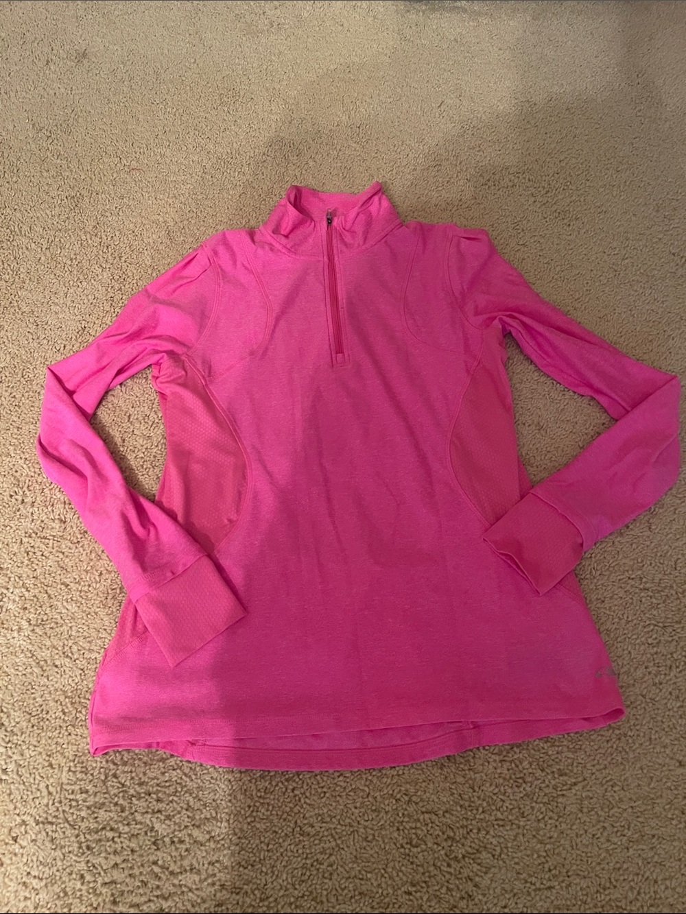 Champion Hot Pink Quarter-Zip Long Sleeve Pullover
